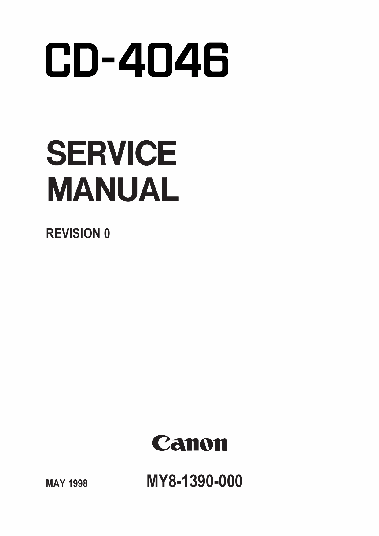 Canon Options CD-4046 Document-Scanner Parts and Service Manual-1